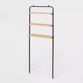 Over The Toilet Storage Black Metal and Wood - Brightroom™: Space-Saving Bathroom Organizer with 3 Fixed Shelves