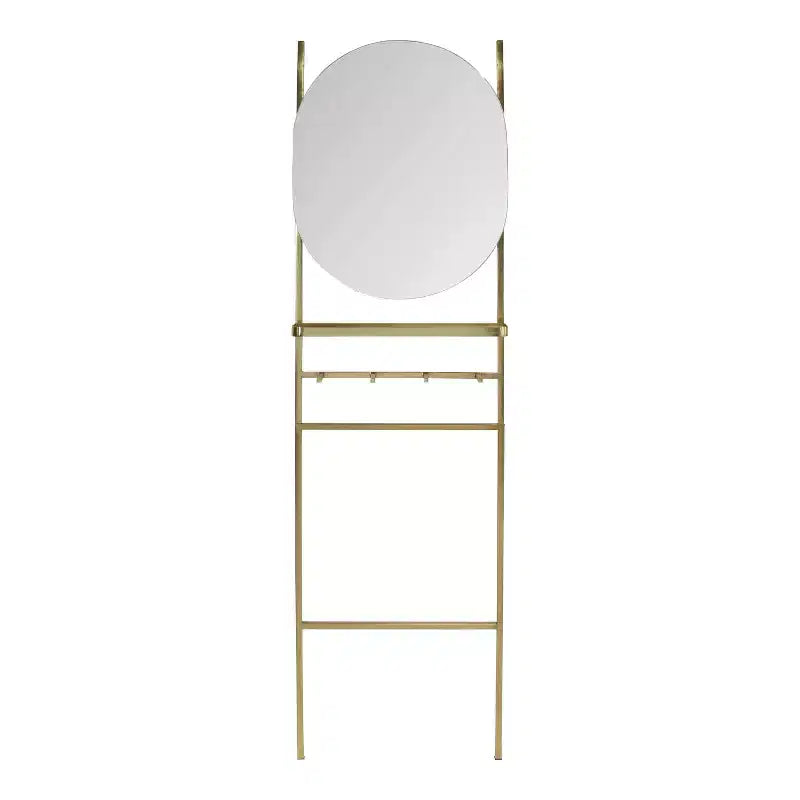 18" x 67" Noka Mirror Leaning Ladder Gold