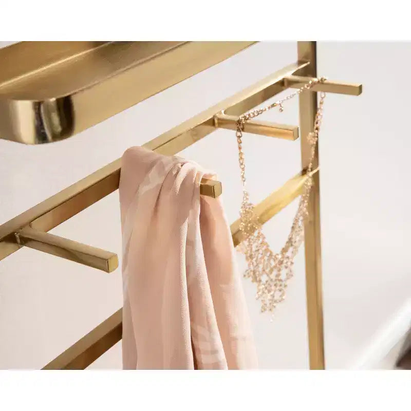18" x 67" Noka Mirror Leaning Ladder Gold