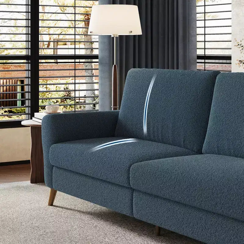 84 Modern Sofa, 3 Seater Upholstered Sofa with Streamlined Arms, Deep Seat Sleeper Sofa for Living Room Bedroom Apartment
