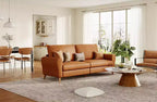 84 Modern Sofa, 3 Seater Upholstered Sofa with Streamlined Arms, Deep Seat Sleeper Sofa for Living Room Bedroom Apartment