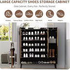 Collection de placards à chaussures multi-portes, organisateur de chaussures grande capacité avec crochets de rangement, système de rangement autoportant pour entrée de maison