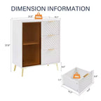 Meuble de rangement moderne sculpté avec porte en verre trempé, bahut avec pieds métalliques réglables, buffet pour salon