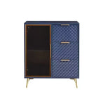 Meuble de rangement moderne sculpté avec porte en verre trempé, bahut avec pieds métalliques réglables, buffet pour salon