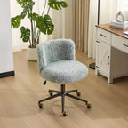 Karl Home | Plush Velvet Swivel Chair Antique Bronze Base With Wheels