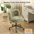 Fauteuil pivotant en velours doux Piétement bronze antique avec roulettes
