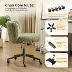 Fauteuil pivotant en velours doux Piétement bronze antique avec roulettes
