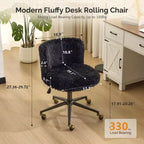 Fauteuil pivotant en velours doux Piétement bronze antique avec roulettes