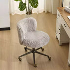 Fauteuil pivotant en velours doux Piétement bronze antique avec roulettes