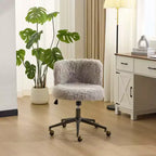 Fauteuil pivotant en velours doux Piétement bronze antique avec roulettes
