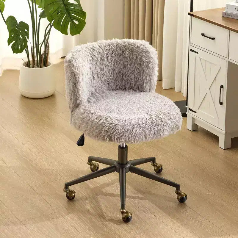 Plush Velvet Swivel Chair Antique Bronze Base With Wheels