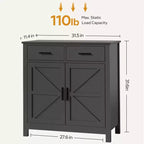 Buffet de ferme, meuble de rangement de cuisine, meuble bar à café pour cuisine, salle à manger, salon, noir