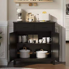 Buffet de ferme, meuble de rangement de cuisine, meuble bar à café pour cuisine, salle à manger, salon, noir