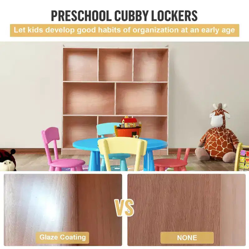 Classroom Cubbies Storage Cabinet, 8-Section Organizer with Casters for School and Home