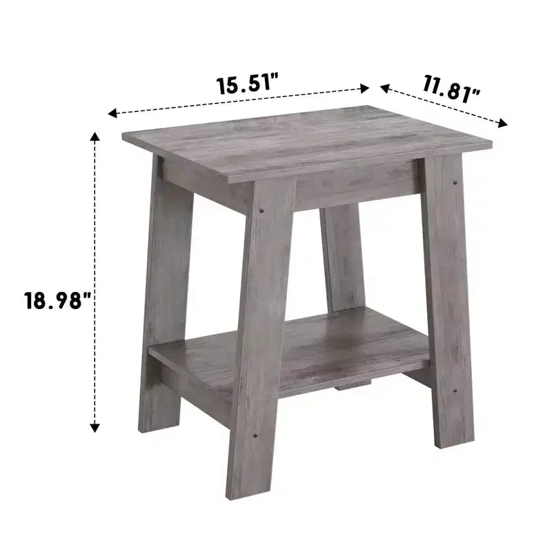 2-Tier Side Table with Shelf, End Table for Living Room, Bedroom or Entryway, Farmhouse Style Nightstand with Easy Assembly