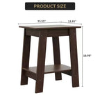 Table d'appoint à 2 niveaux avec étagère, table d'appoint pour salon, chambre ou entrée, table de chevet de style rustique avec montage facile