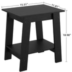 Table d'appoint à 2 niveaux avec étagère, table d'appoint pour salon, chambre ou entrée, table de chevet de style rustique avec montage facile