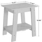 Table d'appoint à 2 niveaux avec étagère, table d'appoint pour salon, chambre ou entrée, table de chevet de style rustique avec montage facile