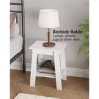 Table d'appoint à 2 niveaux avec étagère, table d'appoint pour salon, chambre ou entrée, table de chevet de style rustique avec montage facile