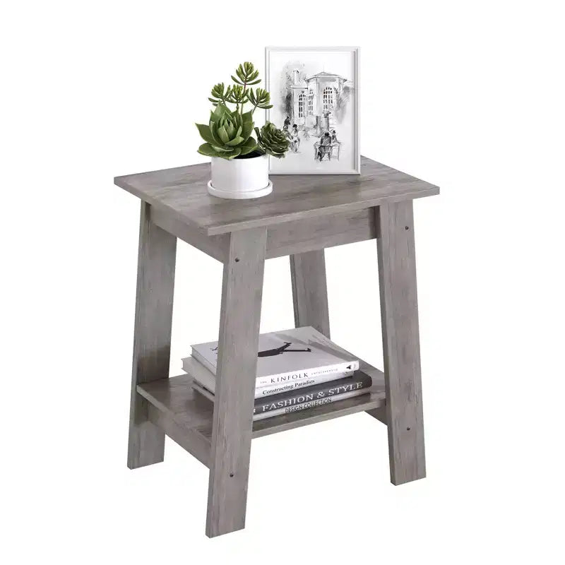 2-Tier Side Table with Shelf, End Table for Living Room, Bedroom or Entryway, Farmhouse Style Nightstand with Easy Assembly