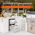 COZONY Outdoor Kitchen Drawers with Paper Towel Holder, Stainless Steel BBQ Island Storage, Multi Grill Station Access Drawers