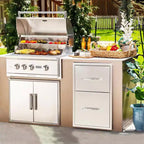 Tiroirs de cuisine extérieure avec porte-serviettes en papier, rangement pour îlot de barbecue en acier inoxydable, tiroirs d'accès pour station multi-grillades