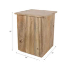 Table d'appoint avec design nervuré carré - Table de chevet, meuble d'appoint pouvant servir de table d'appoint - Table compacte au look moderne - 20, Bois naturel