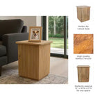 Table d'appoint avec design nervuré carré - Table de chevet, meuble d'appoint pouvant servir de table d'appoint - Table compacte au look moderne - 20, Bois naturel