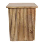 Table d'appoint avec design nervuré carré - Table de chevet, meuble d'appoint pouvant servir de table d'appoint - Table compacte au look moderne - 20, Bois naturel