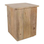 Table d'appoint avec design nervuré carré - Table de chevet, meuble d'appoint pouvant servir de table d'appoint - Table compacte au look moderne - 20, Bois naturel
