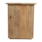 Table d'appoint avec design nervuré carré - Table de chevet, meuble d'appoint pouvant servir de table d'appoint - Table compacte au look moderne - 20, Bois naturel