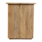 Table d'appoint avec design nervuré carré - Table de chevet, meuble d'appoint pouvant servir de table d'appoint - Table compacte au look moderne - 20, Bois naturel