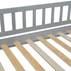Lit superposé cabane double sur double avec toboggan et escalier pour enfants et adolescents, cadre de lit superposé en bois avec garde-corps et rangement
