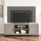 Meuble TV Moderne pour Téléviseurs Jusqu'à 75'', Meuble TV de 63'' en Bois avec Étagères Réglables et Pieds en Métal, Console TV pour Salon