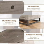 Meuble TV Moderne pour Téléviseurs Jusqu'à 75'', Meuble TV de 63'' en Bois avec Étagères Réglables et Pieds en Métal, Console TV pour Salon