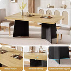 Table à manger pour 6-8 personnes, table de cuisine moderne de 160 cm avec grand plateau et pieds colonnes robustes, table de repas pour la maison (table uniquement)