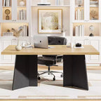 Table à manger pour 6-8 personnes, table de cuisine moderne de 160 cm avec grand plateau et pieds colonnes robustes, table de repas pour la maison (table uniquement)