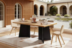 Table à manger pour 6-8 personnes, table de cuisine moderne de 160 cm avec grand plateau et pieds colonnes robustes, table de repas pour la maison (table uniquement)