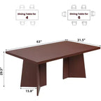 Table à manger pour 6-8 personnes, table de cuisine moderne de 160 cm avec grand plateau et pieds colonnes robustes, table de repas pour la maison (table uniquement)