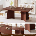 Table à manger pour 6-8 personnes, table de cuisine moderne de 160 cm avec grand plateau et pieds colonnes robustes, table de repas pour la maison (table uniquement)