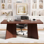 Table à manger pour 6-8 personnes, table de cuisine moderne de 160 cm avec grand plateau et pieds colonnes robustes, table de repas pour la maison (table uniquement)
