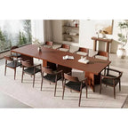 Table à manger pour 6-8 personnes, table de cuisine moderne de 160 cm avec grand plateau et pieds colonnes robustes, table de repas pour la maison (table uniquement)