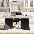 Table à manger pour 6-8 personnes, table de cuisine moderne de 160 cm avec grand plateau et pieds colonnes robustes, table de repas pour la maison (table uniquement)
