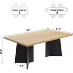 Table à manger pour 6-8 personnes, table de cuisine moderne de 160 cm avec grand plateau et pieds colonnes robustes, table de repas pour la maison (table uniquement)