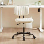 Chaise de bureau pivotante en PU sur roulettes, sans accoudoirs, avec hauteur réglable et support lombaire, chaise de gaming pour bureau