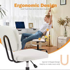 Chaise de bureau pivotante en PU sur roulettes, sans accoudoirs, avec hauteur réglable et support lombaire, chaise de gaming pour bureau