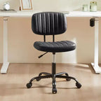 Chaise de bureau pivotante en PU sur roulettes, sans accoudoirs, avec hauteur réglable et support lombaire, chaise de gaming pour bureau