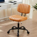 Chaise de bureau pivotante en PU sur roulettes, sans accoudoirs, avec hauteur réglable et support lombaire, chaise de gaming pour bureau