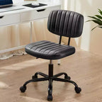 Chaise de bureau pivotante en PU sur roulettes, sans accoudoirs, avec hauteur réglable et support lombaire, chaise de gaming pour bureau