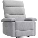Fauteuil inclinable pour adultes, fauteuil inclinable manuel en tissu avec pochette latérale, canapé simple réglable avec support dorsal ergonomique pour salon, chambre à coucher